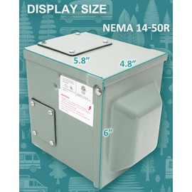 X-Haibei 50 Amp RV Power Outlet Box 125/250 Volt, NEMA 14-50R Enclosed Lockable Outlet Receptacle Electrical Panel, Weatherproof Outdoor Use for Camper Trailer