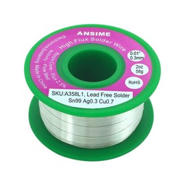 Ultra Fine Solder Wire 0.3mm Lead Free Electronics Solder Wire, Rosin Core Alloy Electrical Soldering Wire, Sn99 Ag0.3 Cu0.7 RoHS for Micro Electronic Soldering