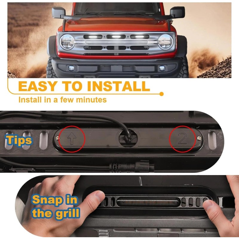 Sidi LED Grille Lights for 2021-2024 Ford Bronco Big Bend