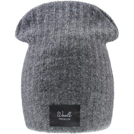 4sold Woolk Girls Youth Teenegers Premium Wool Beanie Warm Winter Cable Knitted Premium Hat Plain Ski Wooly Cap Full - Grey