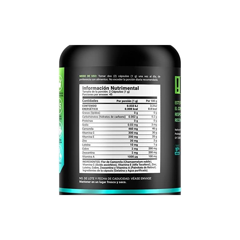 B Life Vsion Blend Fórmula con Camomila, Luteína y Vitaminas