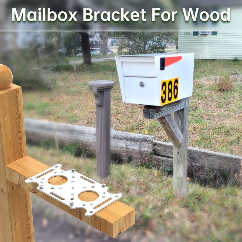Mailbox Mounting Board, Post Mount Adapter Plate for Metal Post,