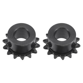 sourcing map #25 Chain Roller Sprocket, 12mm Bore 1/4" Pitch 14 Tooth Single Strand Chain Sprocket, C45 Carbon Steel 25 Roller Chain Sprocket with Set Screws for ISO 04C Chain, 2Pcs