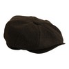 Gamble & Gunn Shelby' Flat Cap Black Herringbone Vintage Style