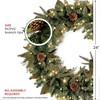 Pre-Lit Green River Spruce Artificial Christmas Wreath - 24" -
