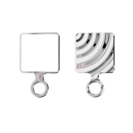 Funerom Quadratischer Handspiegel Handspiegel mit Griff Handspiegel für Frauen (Galvanisiertes Silber, 16,5 x 10,2 cm)