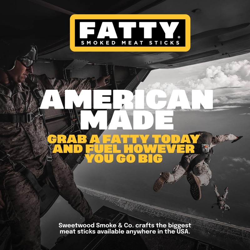 FATTY Grass-Fed Beef Smoked Meat Sticks, Original + Cheddar Flavor,
