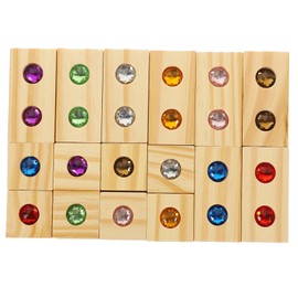 BESTonZON 1 Set Wooden Rainbow Blocks Stacking Blocks Rainbow Gemstone Cube Learning Toy Montessori Stacking Toy Rainbow Sensory Toy Construction Children's Toy Stacking Cube