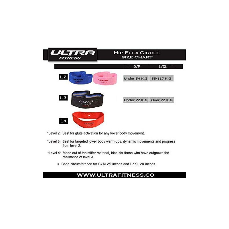 ULTRA FITNESS Hip Circle Glute Resistance BOOTY Band Premium Elastic