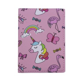 JUMISEE Cute Unicorn Passport Cover PU Leather Passport Holder Slim Travel Wallet Card Case for Women Girls Kids