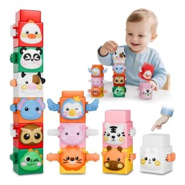 Bloques Apilables Coloridos Montessori Para Bebés 0-2a