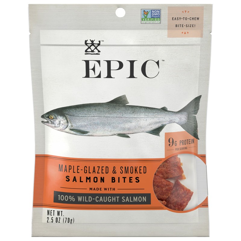 Epic Jerky Bites, 100% Wild Caught, Alaskan Salmon, Maple with