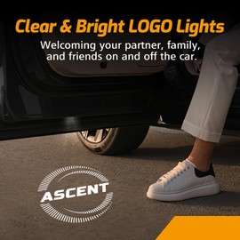 JHGFVC 2Pcs Car Door Light Logo Projector for Ascent Accessories, Non Fade Courtesy Projector Laser Lamp, Welcome LED Ghost Shadow Puddle Lights (Black-M01)