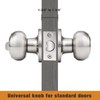 Probrico Brushed Nickel Bed/Bath Door Knobs, Satin Ball Door Knob,