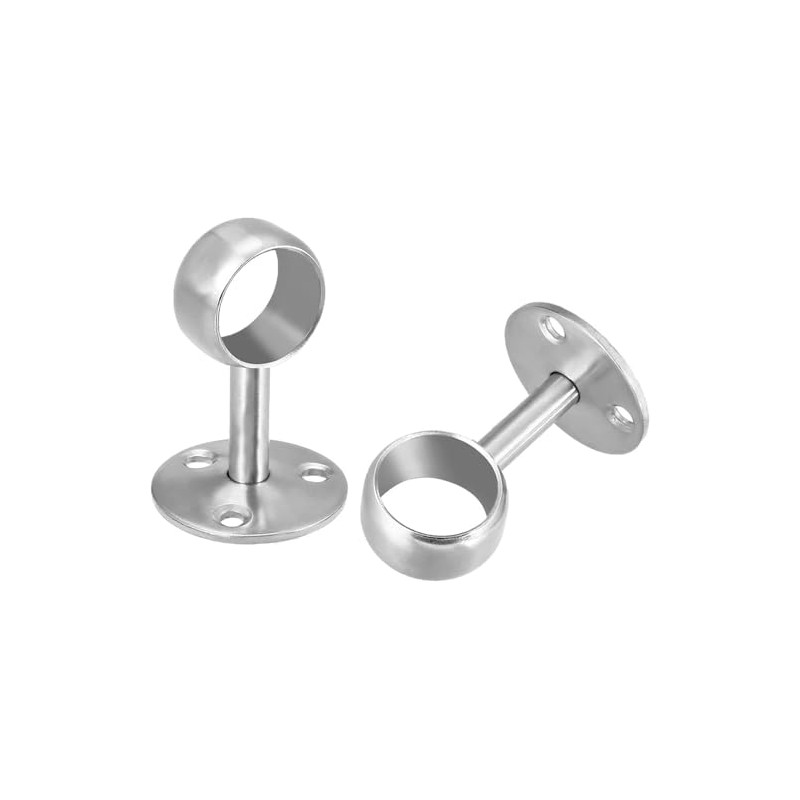 MACHSWON 2PCS Wardrobe Pipe Bracket, Wall Mounted Rail Rod Support