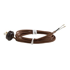 B&P Lamp® Brown Rayon Cord with Ribbed Plug Set ~10 Ft.