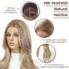 Blonde mix Brown 13x4 Layered Synthetic Lace Front Wig for