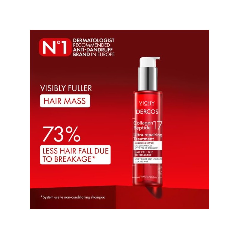 Vichy Dercos Collagen 17 Pre-Shampoo Dermatológico Reparador de Daño 150ml