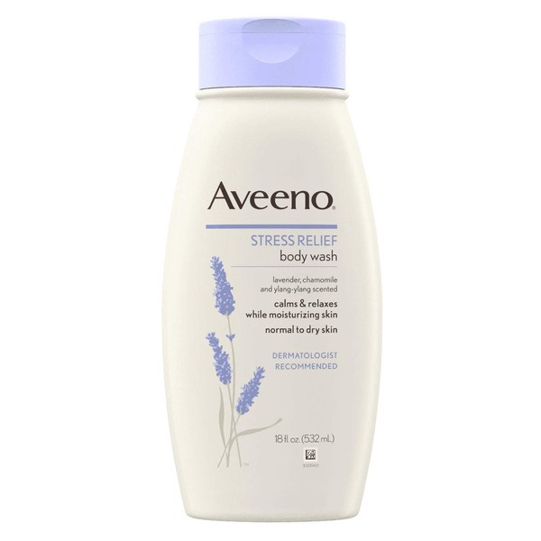 Aveeno Body Wash Stress Relief 18 Ounce (532ml) (6 Pack)