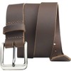 Nickel Smart Roan Mountain Brown Leather Belt - 40"