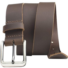 Nickel Smart Roan Mountain Brown Leather Belt - 40"