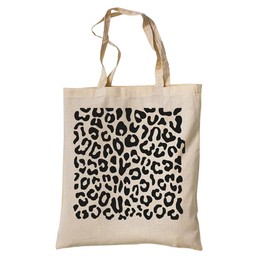 tradercat Jute Bag Printed Vintage 100% Cotton Fabric Bag Printed Leopard Print Jute Bag Aesthetic as a Fashion Accessory with Pattern (Leopard Pattern), beige / black
