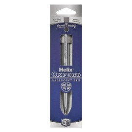 Helix Oxford Premium Ballpoint Pen (Stainless Steel) with Plastic Free Packaging, 209814