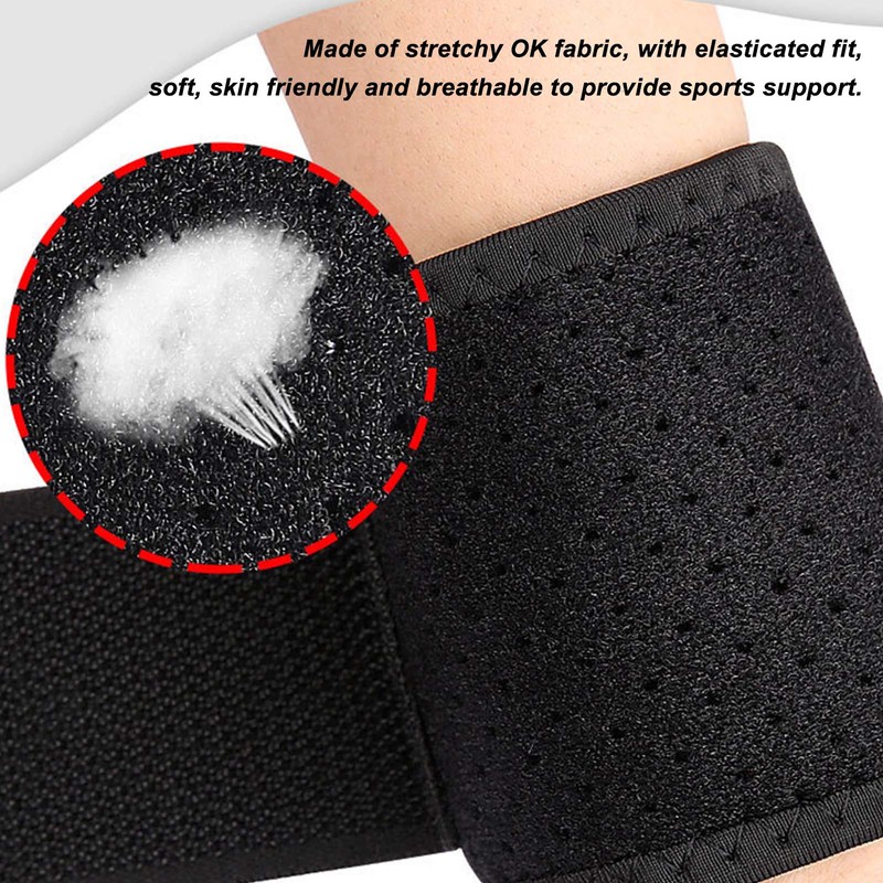 2Pcs Wrist Wraps Black Adjustable Breathable Elastic Skin Friendly Soft