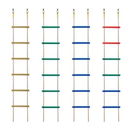 Wooden Climbing Rope Ladder for Kids: 6 - Foot - Long, 14 - inch - Wide, Sturdy, Durable, for Indoor/Outdoor Use, Good for Health, a Fantastic Gift (One Multicolored Set)