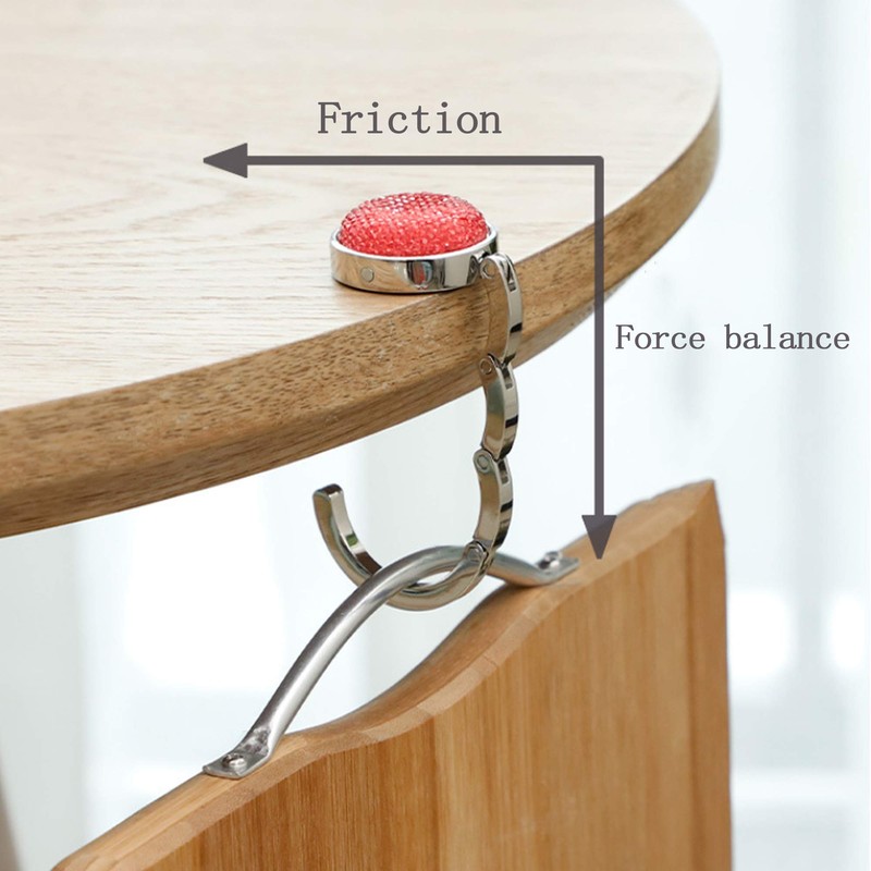 FGXY 4pcs Handbag Hooks, Folding Handbag Hanger, Folding Section Storage,