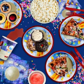 Two the Moon - Juego de suministros para fiesta de cumpleaños para 16 unidades