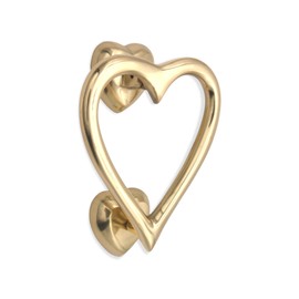 Infinity Decor Polished Brass Heart Shaped Door Knocker for Entrance Front Main Doors