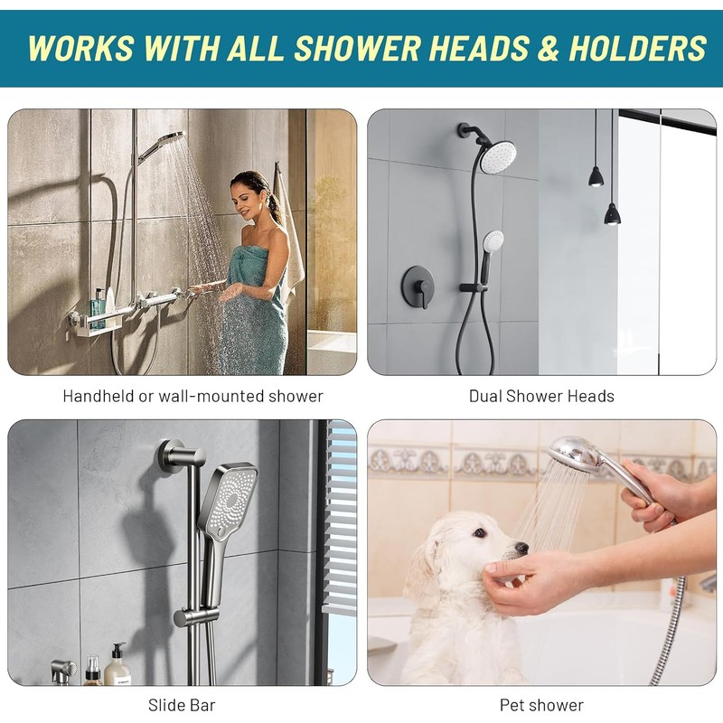 Shower Hose Extra Long 79 Inch, Stainless Steel Handheld Shower