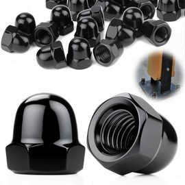 SWTYExt Acorn Nuts M10 Stainless Steel Pack of 6 Acorn Nuts DIN 1587 High Shape High Quality A2 V2A Cap Nuts Black Screw Caps Hex Cap Nuts for Screws Nut Threaded Rod Threaded Bolts