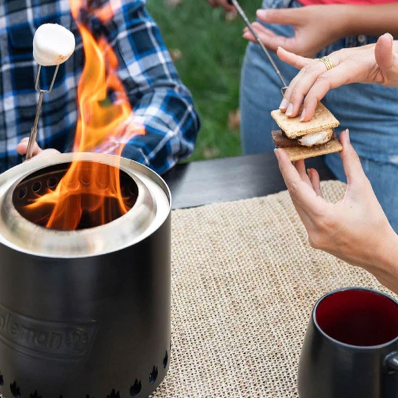 Coleman Cityscapes 10” Smokeless Tabletop Fire Pit, Small Round Wood