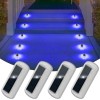 T-SUN 4Pcs Solar BLUE LED Deck Lights Path Garden Pathway