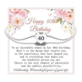 FANCIBAND 40th Birthday Gifts For Women Silver Bracelet For Woman With Heart Charm Anniversary/Christmas/Valentine'S Day Gift For Women