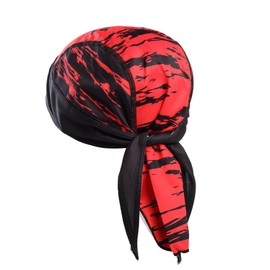 Magic Scarves Cycling Skull Cap Hat Sweat Wicking Beanie Bandana Sun UV Protection Quickly Dry Under Helmet Cycling Headwrap Headscarf for Men Women Black Red Camo