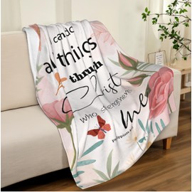 Noxkioy Christian Gifts, Christian Gifts for Women, Religious Gifts for Women/Men, Christian Gifts for Women Faith, Gifts for Christian Women, Best Christian Inspirational Gift Blanket 60"x50"