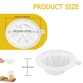 Sieve Fine, Pack of 4 Nylon Sieve Filter, 200/300/400/450 Mesh Hair Strainer Filter, Wine Filter, Fine Sieve with Handle, Small Strainer, Kitchen Sieve Plastic, Ultra Fine Funnel Filter for Juice,
