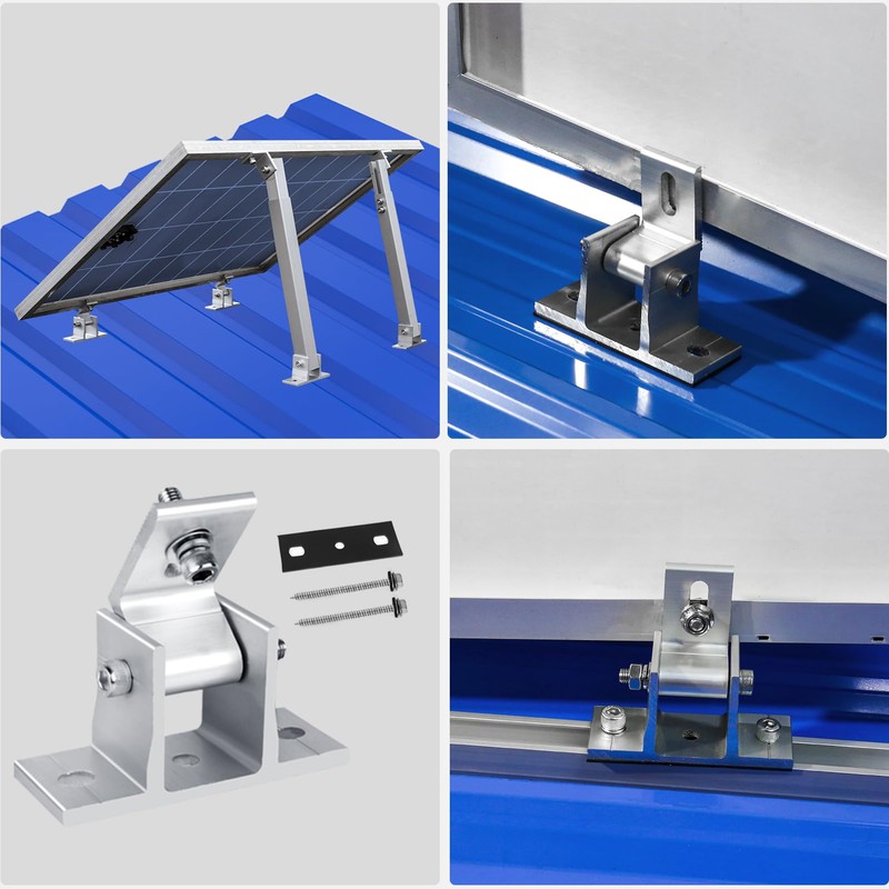 4PCS Solar Panel Mounts - Adjustable Brackets for RV &