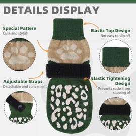 KOOLTAIL Dog Socks for Hot/Cold Pavement to Prevent Licking Paws, Anti Slip Dog Boots&Paw Protectors for Hardwood Floors,Traction Control Grip Shoes Booties for Small Medium Large Senior Dogs XL