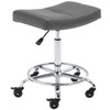 CoVibrant Wide Rolling Stool with Lockable Rubber Wheels & Footrest