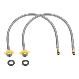 sourcing map 2Pcs 24" Faucet Supply Lines Connector Stainless Steel Braided Long Faucet Connector G1/2 Female Compression Thread x M10 Male Connector for Kitchen Sink Bathroom (Silver)