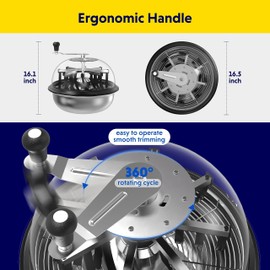 iPower Bud Leaf Bowl Trimmer 16, Clear Visibility Dome with Sharp Stainless Steel Blades and Hand Pruner for Hydroponics Plants, Twist Spin Cutting Leaves, Buds, Flowers