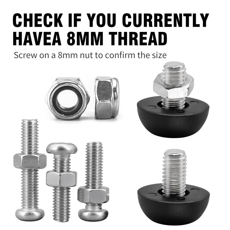 LIDSCURA 16 PCS 8mm x 1.25 M8 Leveling feet, Adjustable