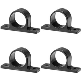 Koei KFBS01-32-BK-4P Resin Saddle Bands, 1.3 inches (32 mm) VP25 PVC Pipe Fixing Brackets, Wall Clasps, Outdoor Use, Black, 4 Pieces