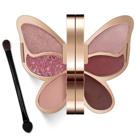 Erinde Butterfly Eyeshadow Palette Makeup Matte Shimmer Metallic Eye Makeup Palette Natural Looking Blendable Durable Waterproof Eyeshadow Palette