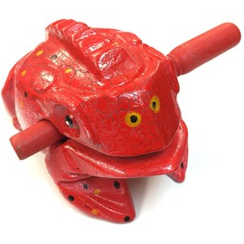 Wooden frog instrument large size 8"X 3"X 4"