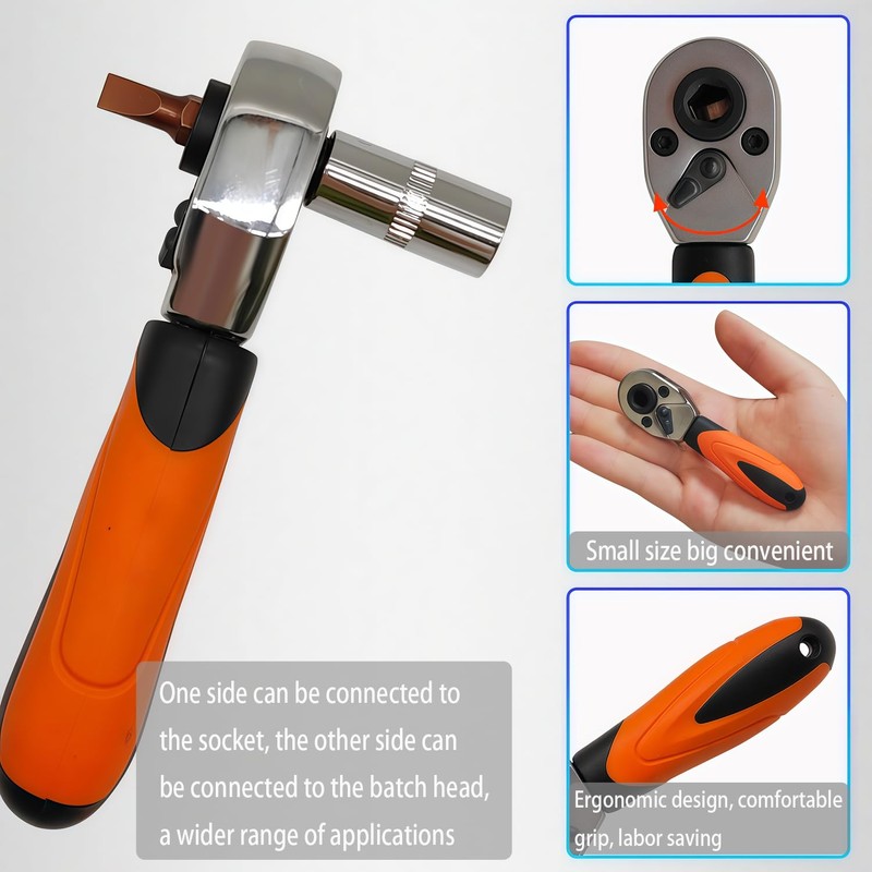 JEUCLEL 27PCS 1/4" Drive Mini Ratchet Set with Bits, Hex,